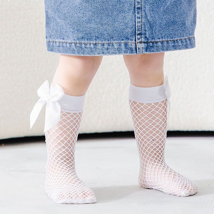 New Children Girls Bow Fishnet - Baby Sock Oximeter ulasan dan harga